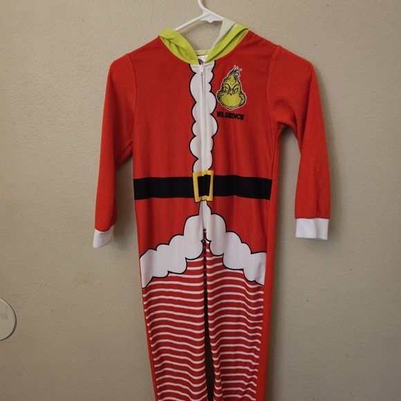 Dr. Seuss Red and Green The Grench Festive Footies One Piece - Picture 3 of 9